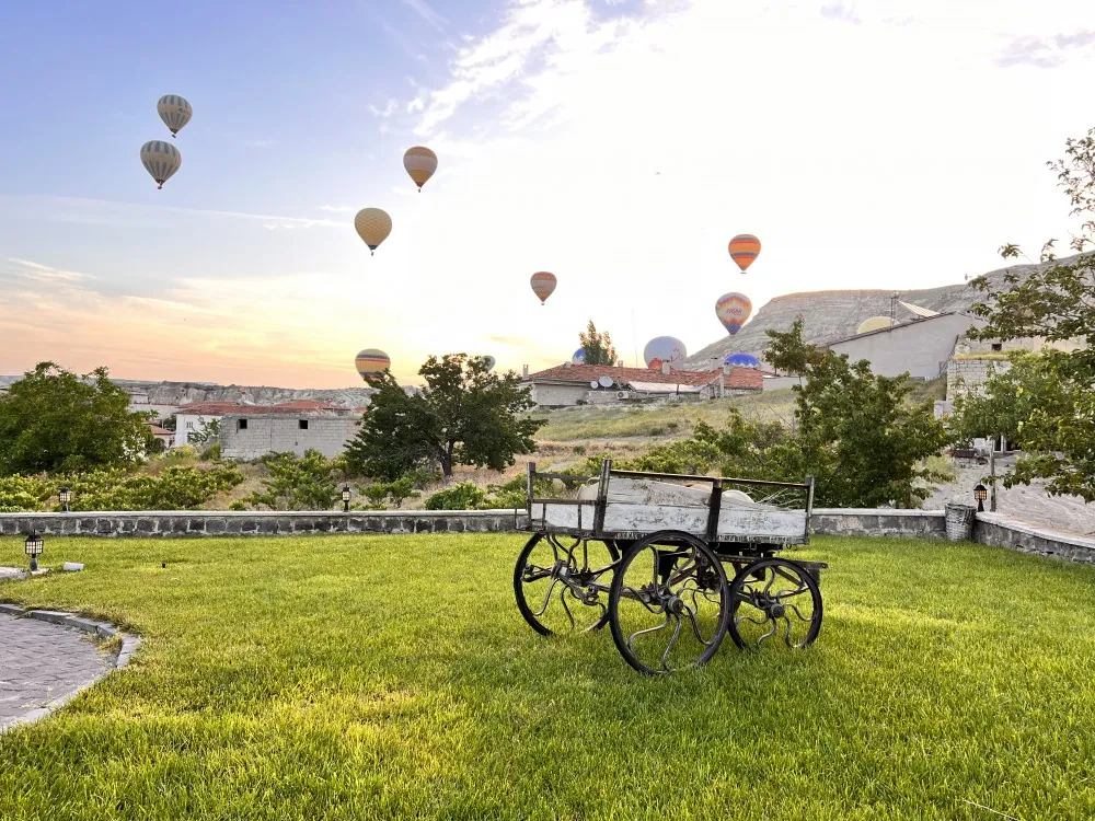 Globos sobre la terraza