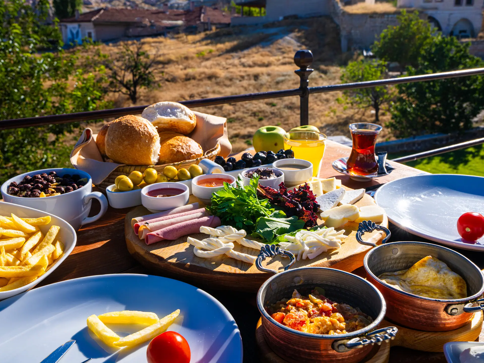 Traditional Turkish breakfast spread